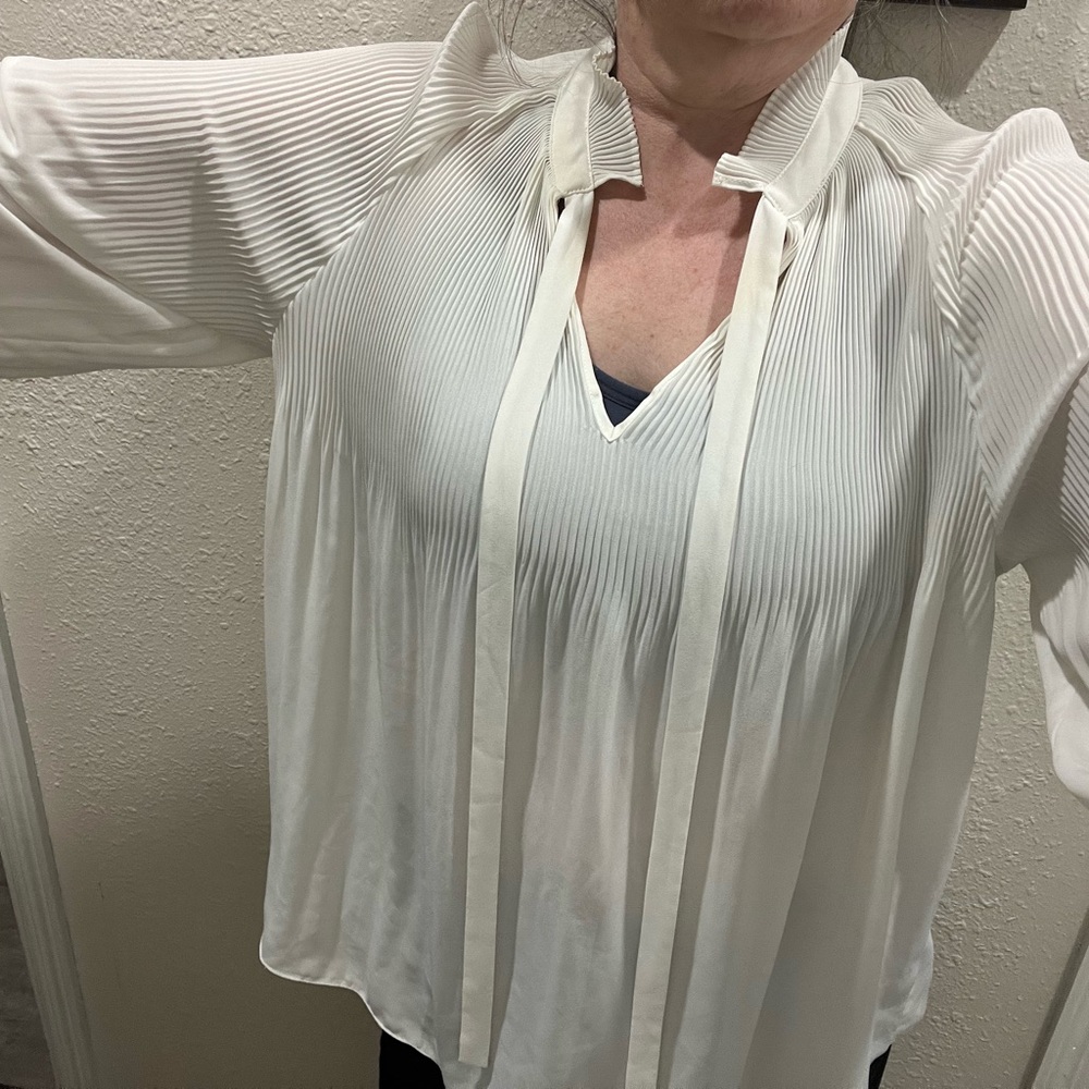 Ralph Lauren Cream Pleated Top